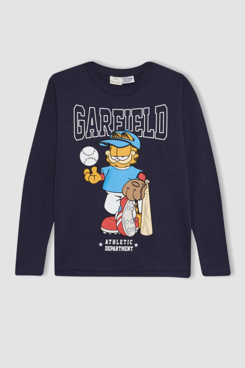 أولادي كحلي طقم بيجاما قصة عادية من غارفيلد - قطعتين