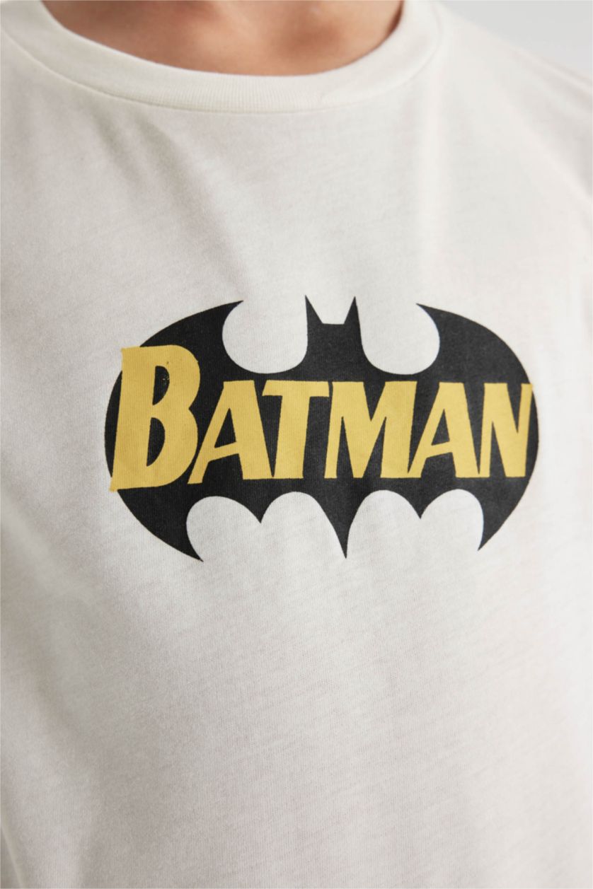 BOYS & TEENS Ecru 2 piece Regular Fit Batman Licence Knitted Pyjamas