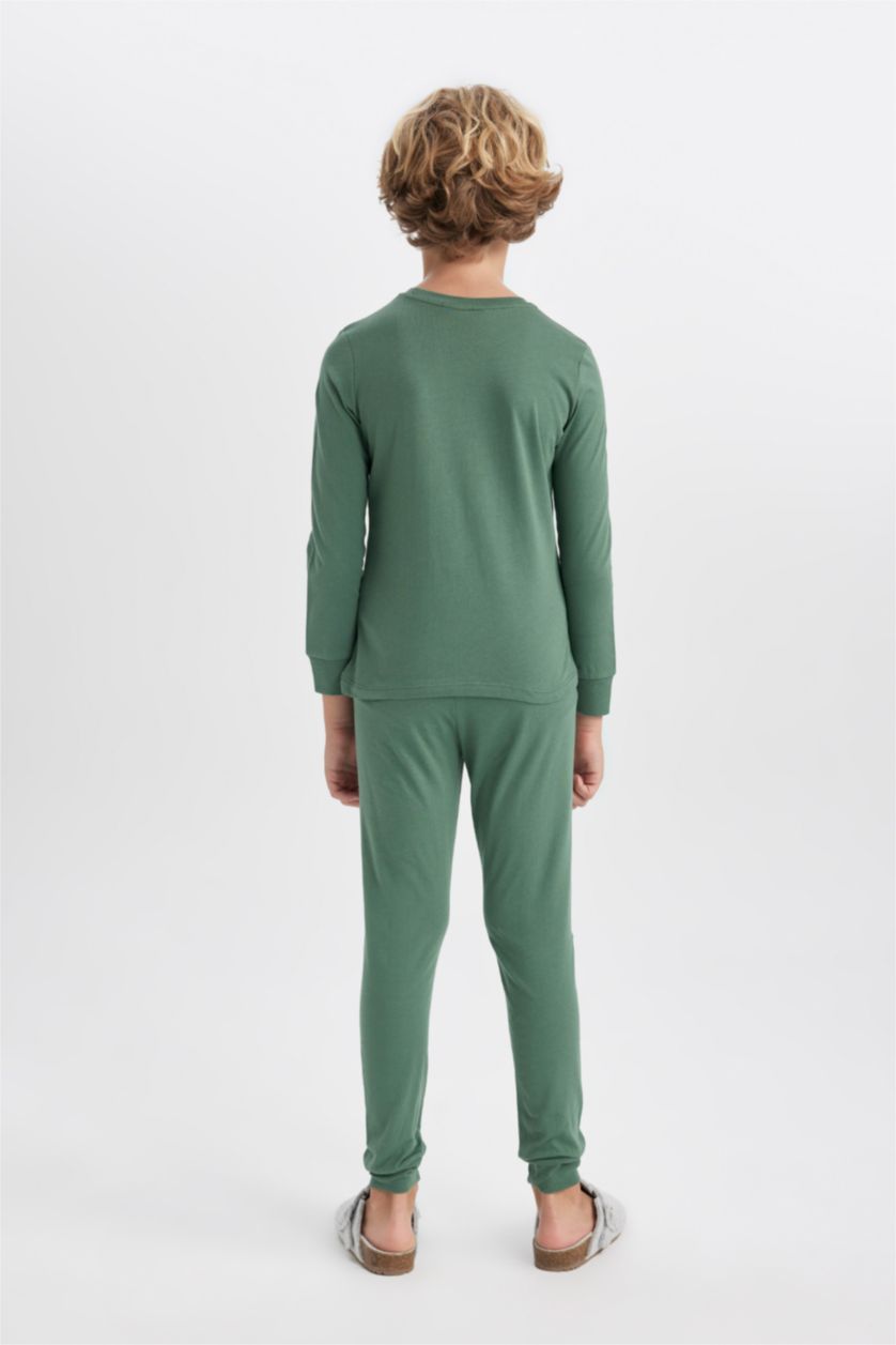 BOYS & TEENS Green 2 piece Regular Fit Licensed by Marvel Knitted Pyjamas