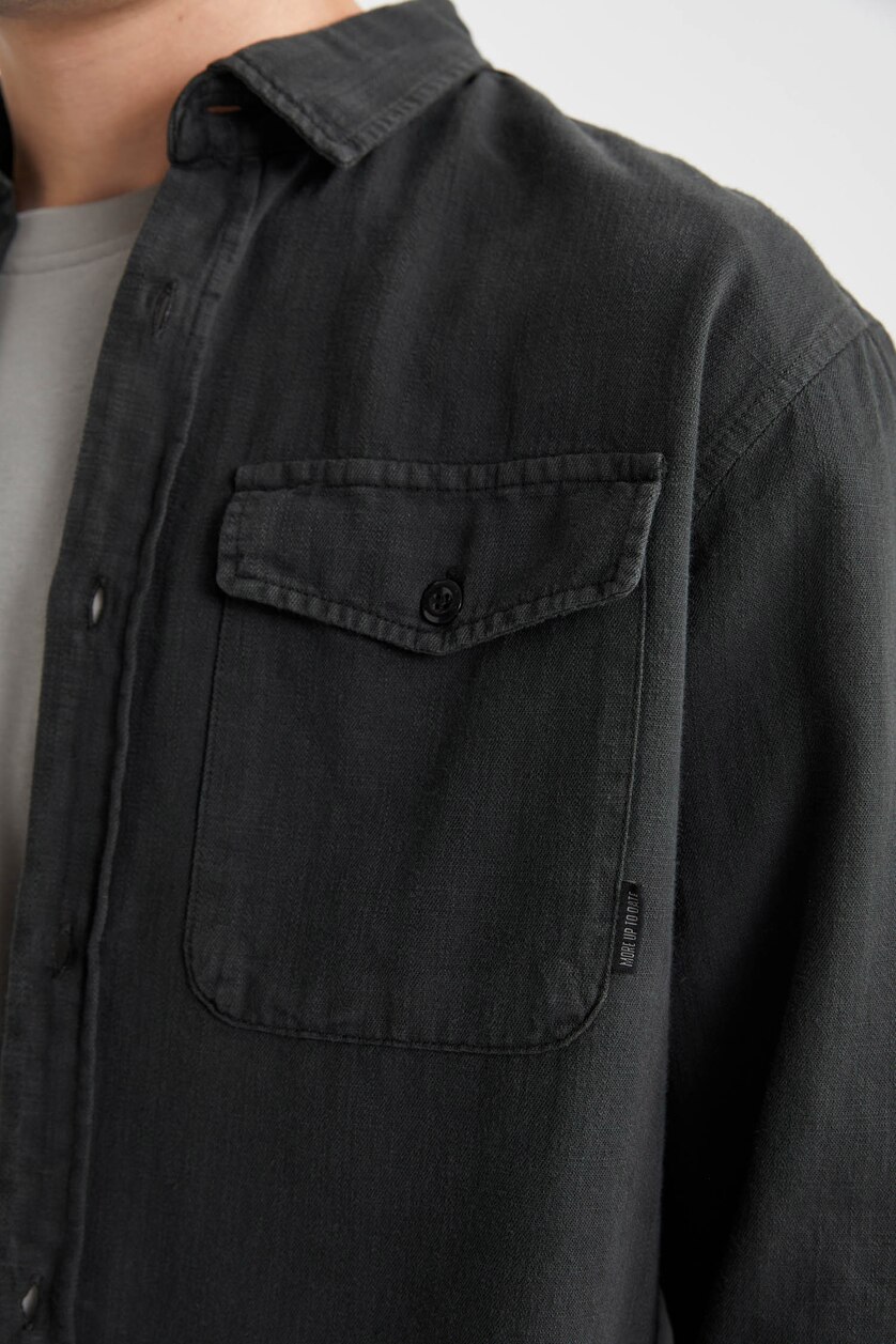 رجالي أنثرا Regular Fit Cotton Long Sleeve Shirt