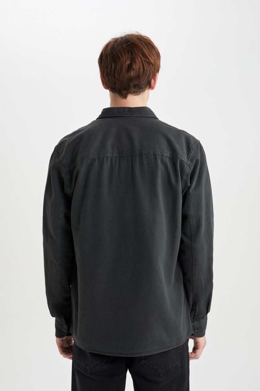 رجالي أنثرا Regular Fit Cotton Long Sleeve Shirt