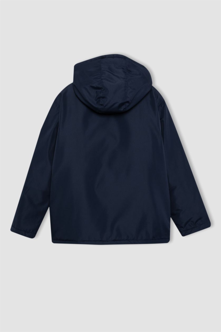 Boys & Teens NAVY Boy Hooded Windproof Raincoat
