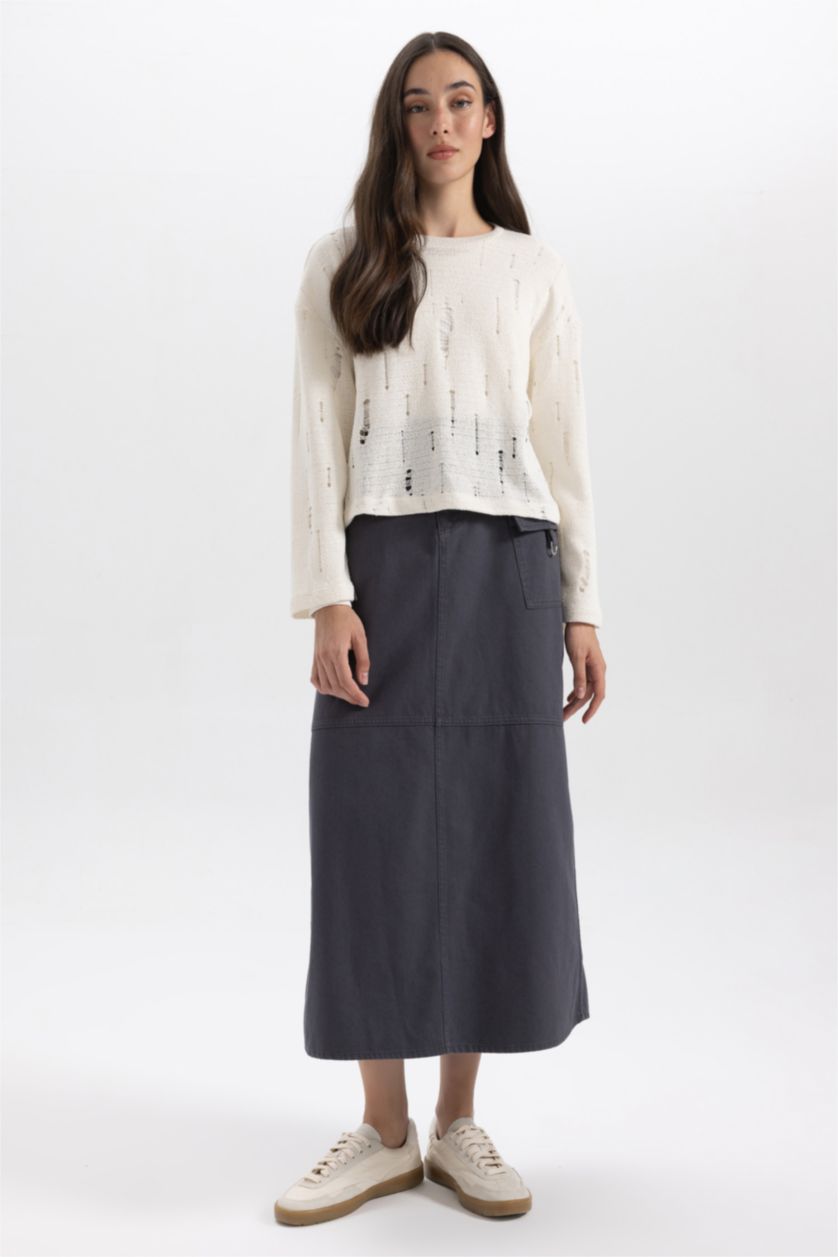 حريمي أنثرا جيبة طويلة قطن جبردين