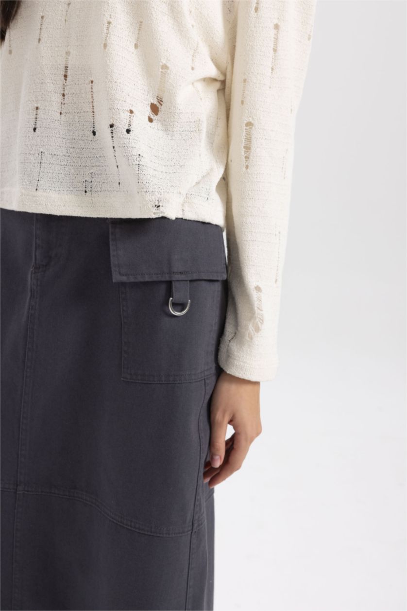 حريمي أنثرا جيبة طويلة قطن جبردين