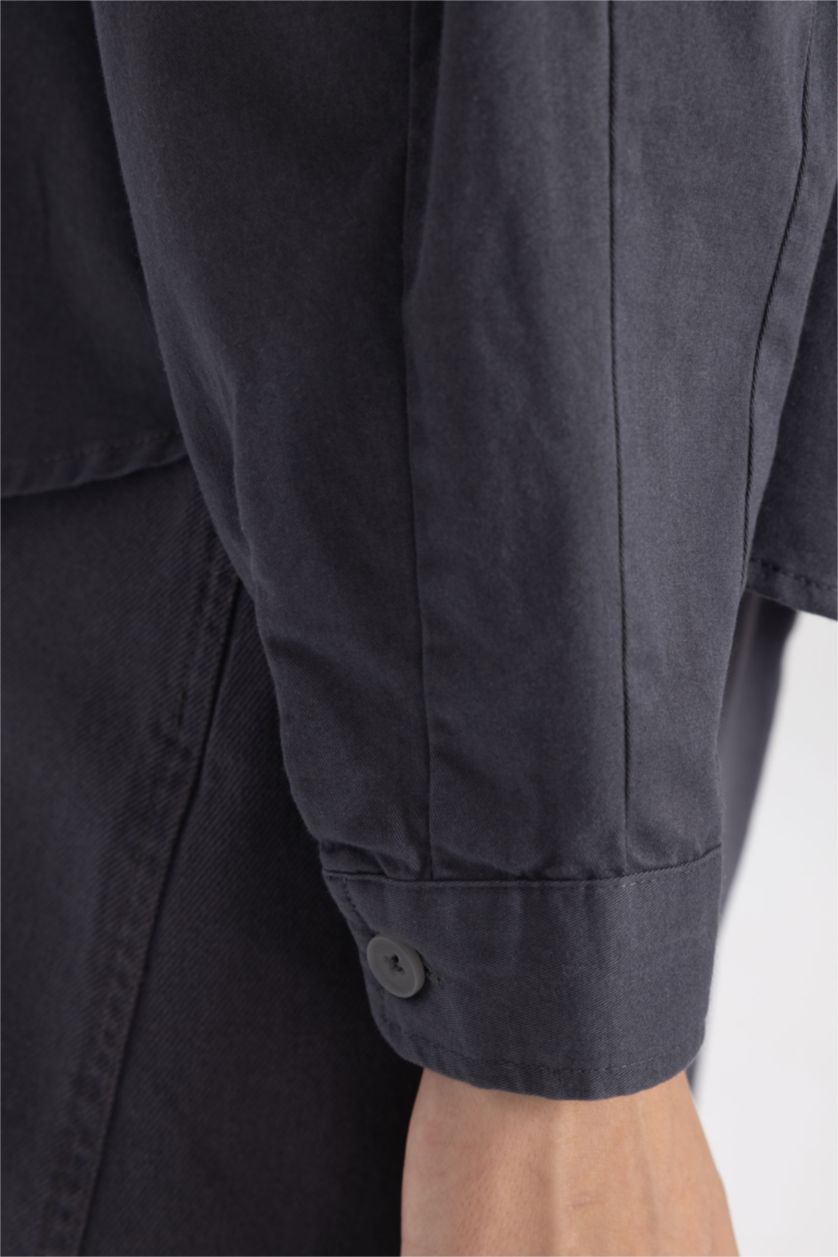 Жіночий Антрацит Relax Fit Gabardine Long Sleeve Tunic