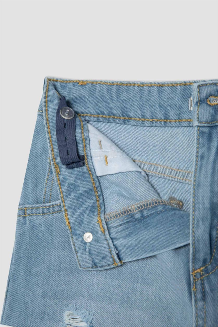 GIRLS & TEENS Light Blue بنطلون جينز قصة فضفاضة