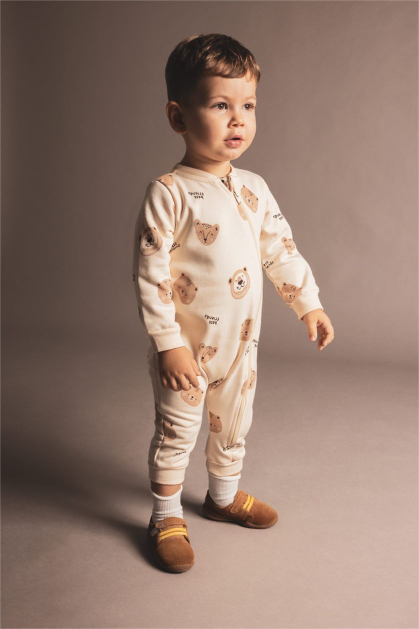 BABY GIRL Sand Baby Boy Newborn Bear Printed Thick Jumpsuit Booties 2 Piece Set