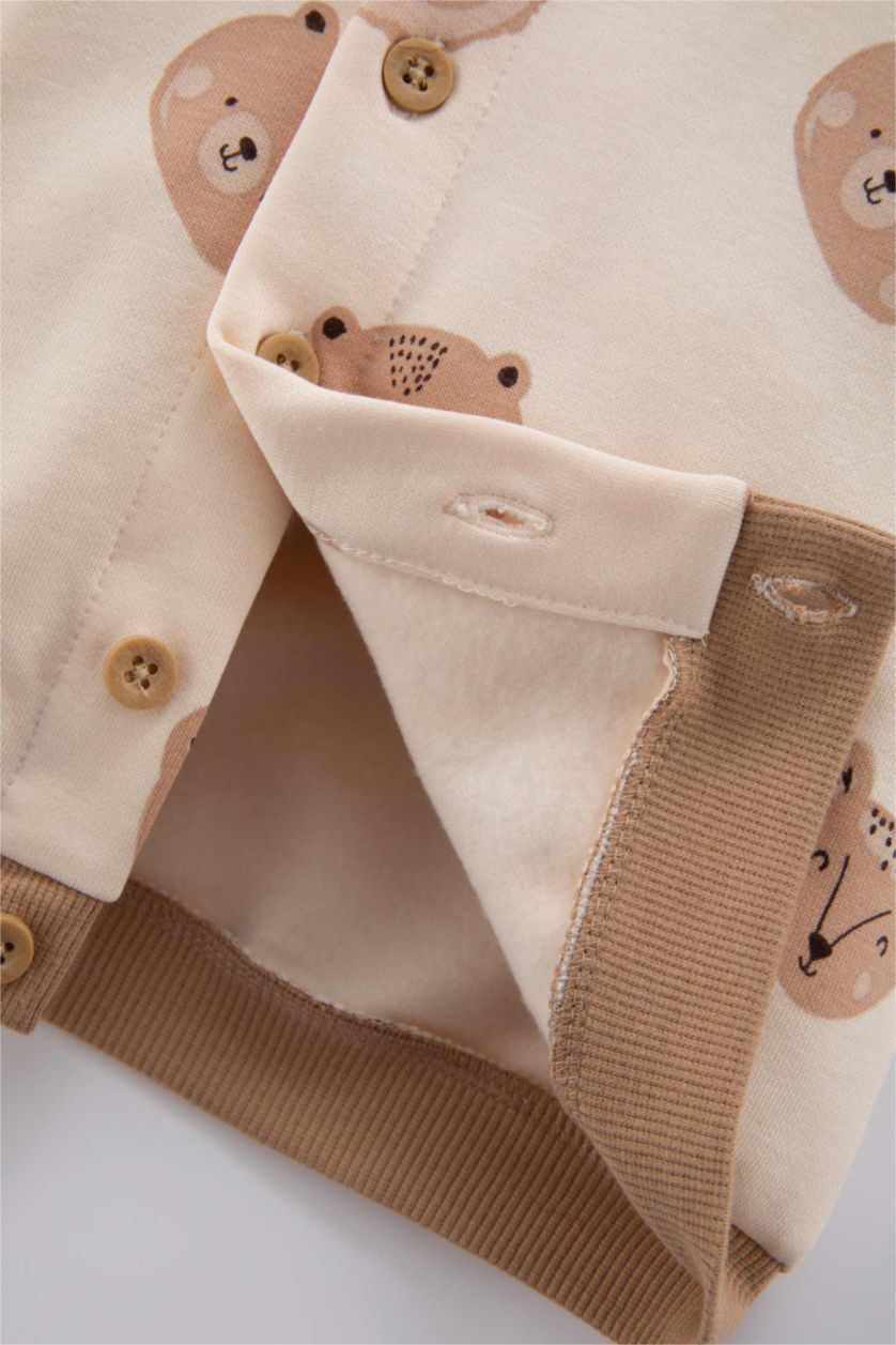 BÉBÉ GARÇON Beige Ensemble De T-Shirt à Manches Longues Et Sweat-Shirt à Motifs Et Pantalon Pour Bébé Garçon - 3 Pièces