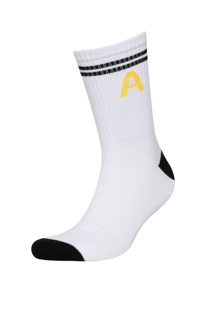 MAN MIXED Man Character Printed 3 Piece Cotton Long Socks