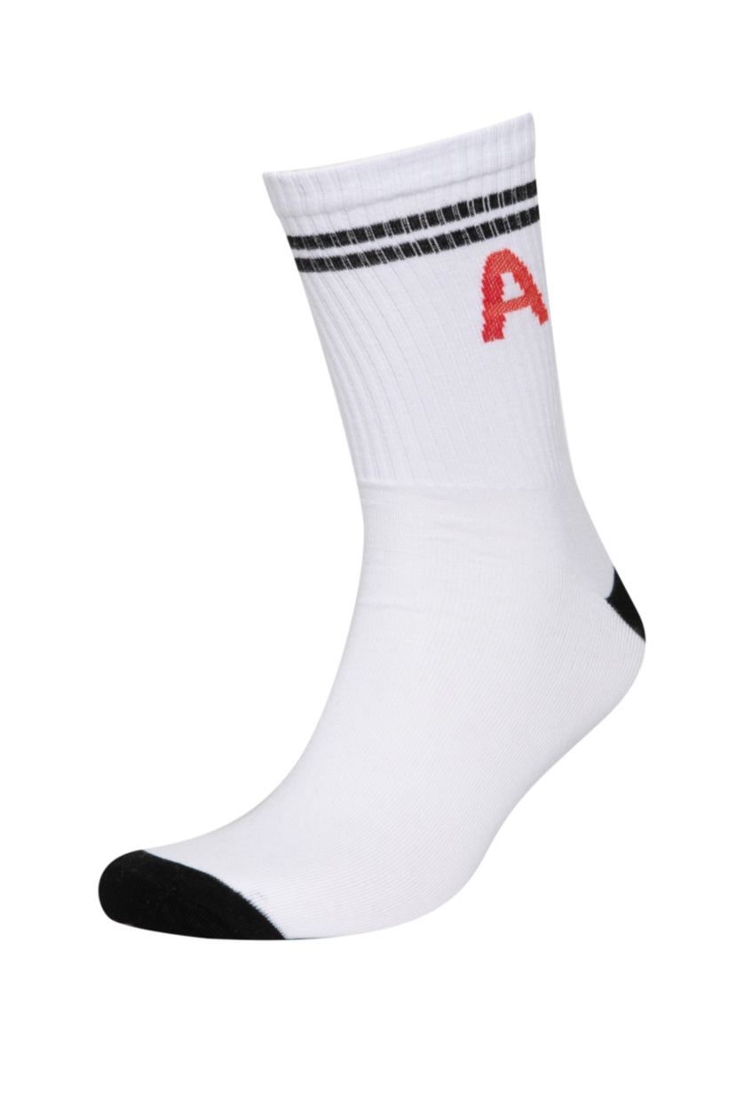 MAN MIXED Man Character Printed 3 Piece Cotton Long Socks