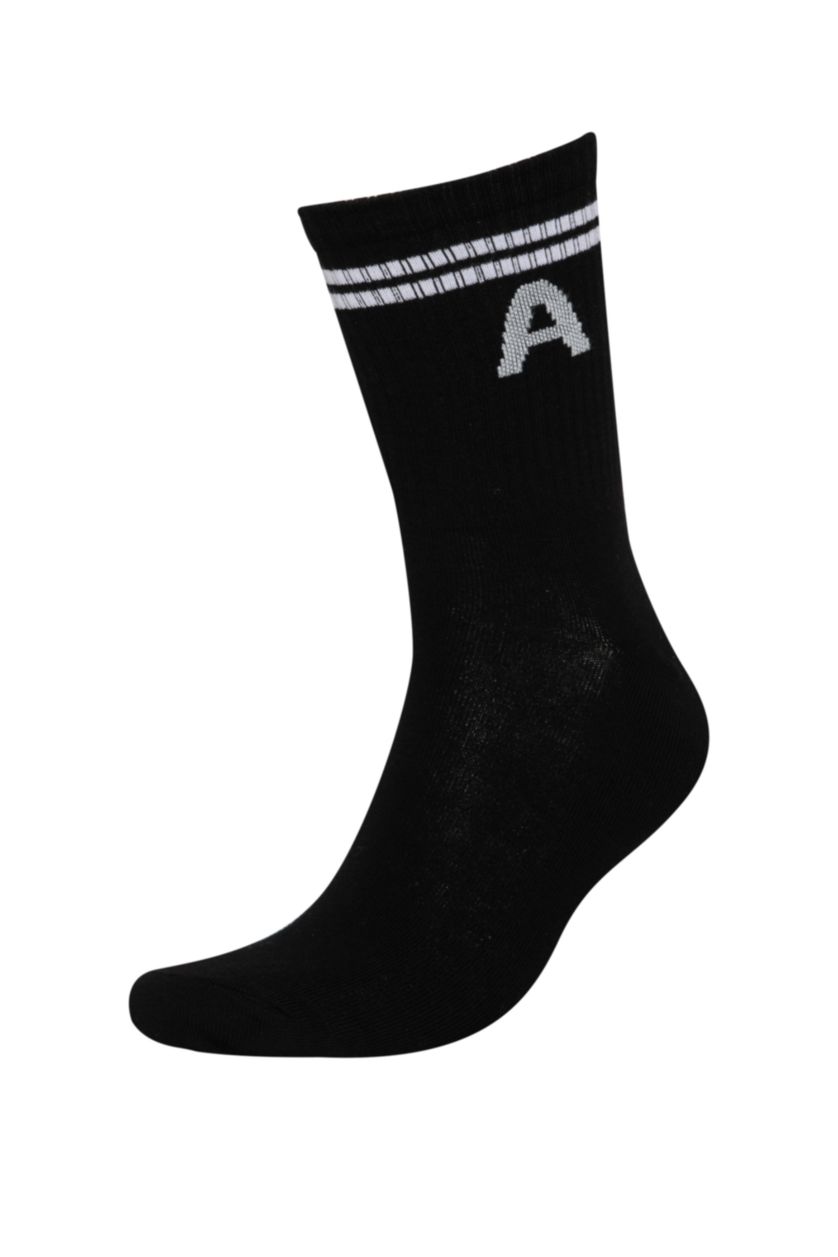 MAN MIXED Man Character Printed 3 Piece Cotton Long Socks