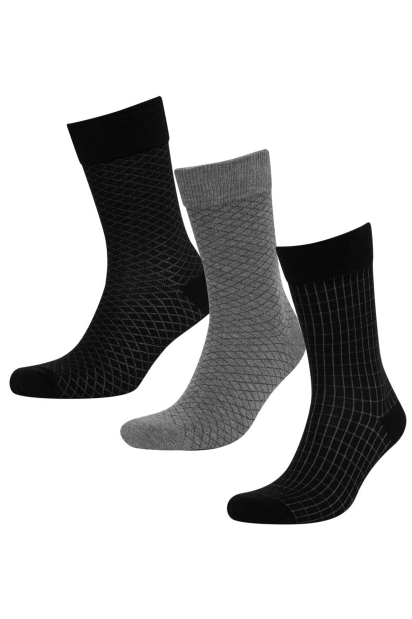 MAN Black Man 3 Piece Cotton Long Socks