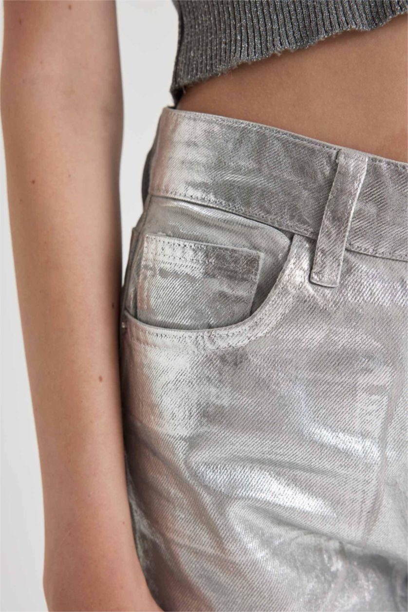 حريمي رمادي بنطلون جينز قصة مستقيمة