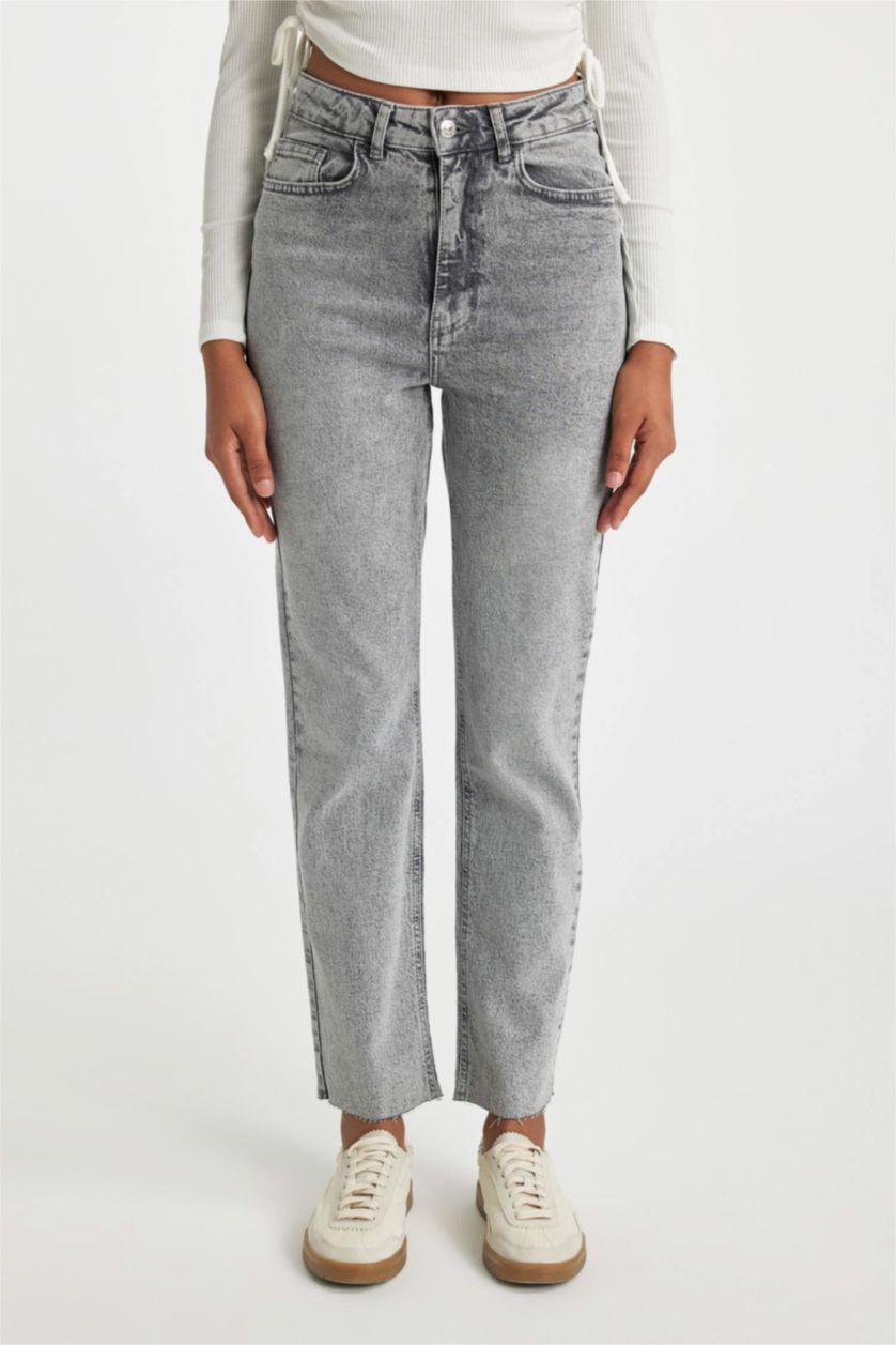 WOMAN Grey High Waist Trousers