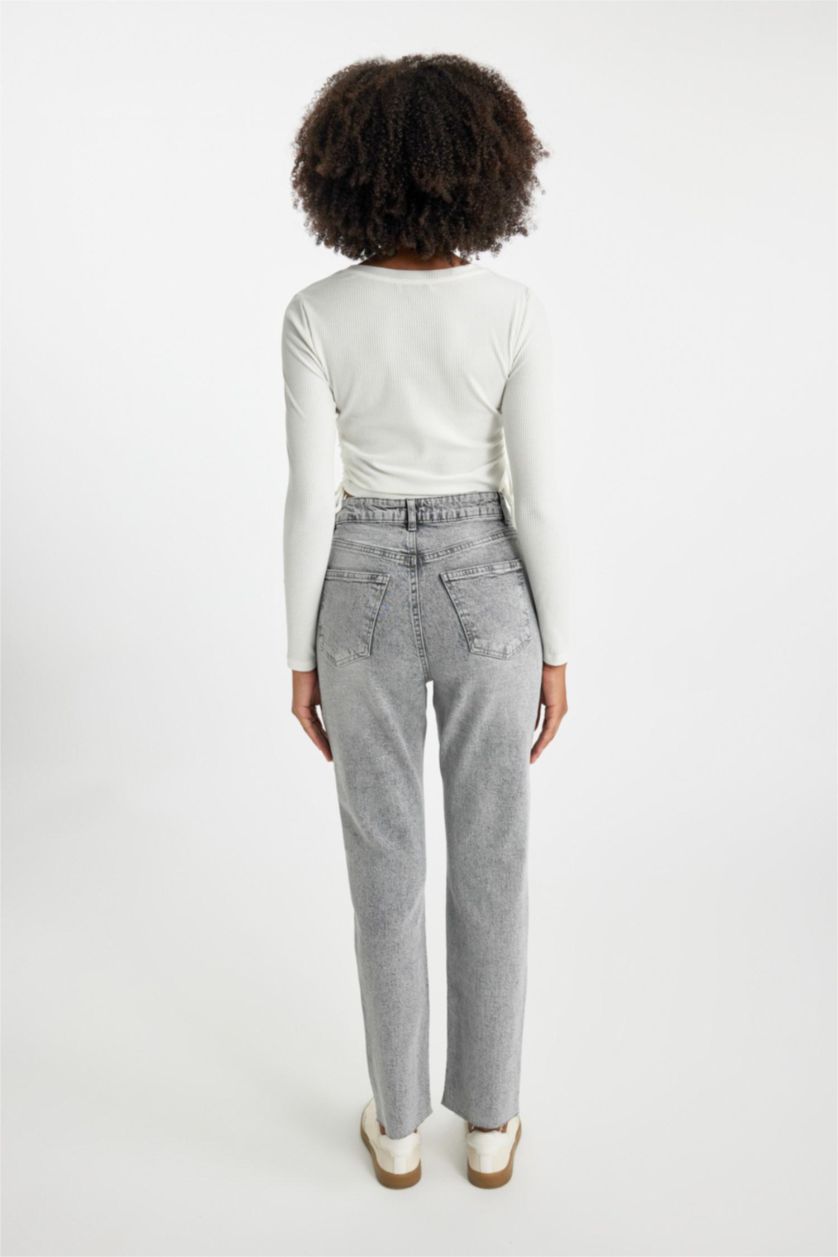 WOMAN Grey High Waist Trousers