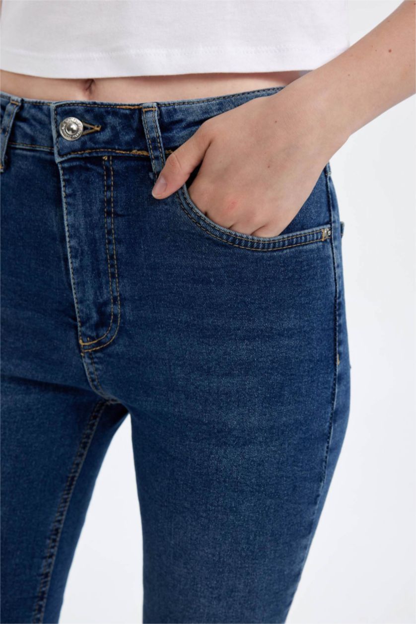 WOMAN Dark Blue Mia Flare Fit Normal Waist Flare Leg Long Jeans