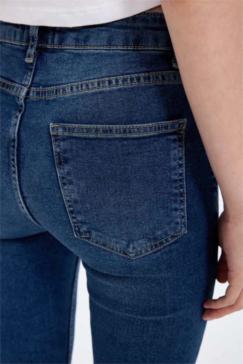 WOMAN Dark Blue Mia Flare Fit Normal Waist Flare Leg Long Jeans