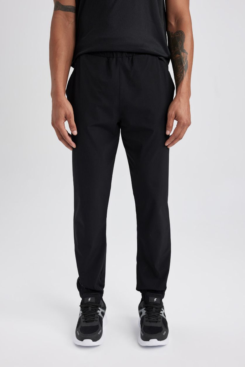 MAN Black Slim Fit Woven Jogger Sweatpants