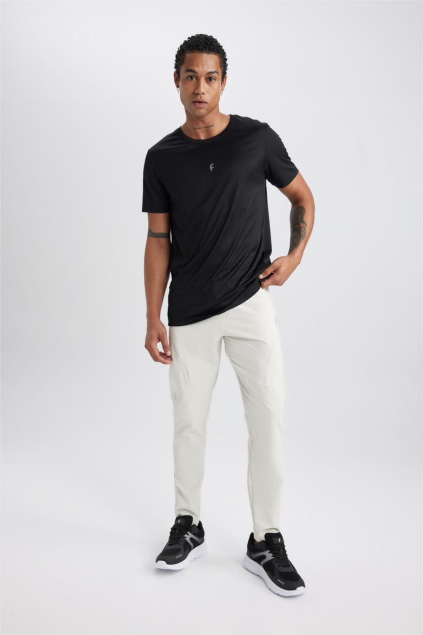 رجالي اللون الحجري بنطلون جوجر سليم فيت برجل بسوسته من DeFactoFit