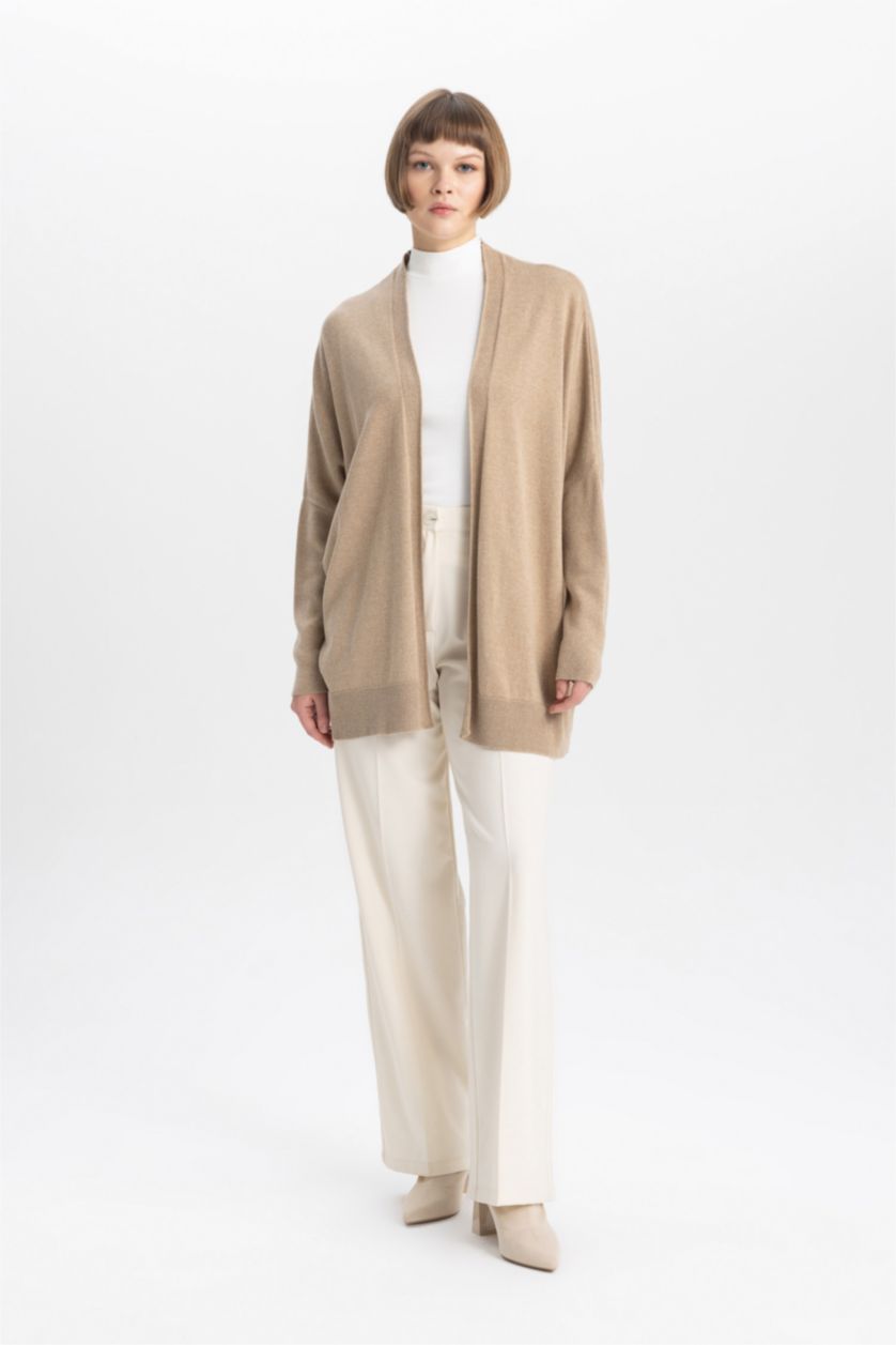نساء بيج Regular Fit Cardigan
