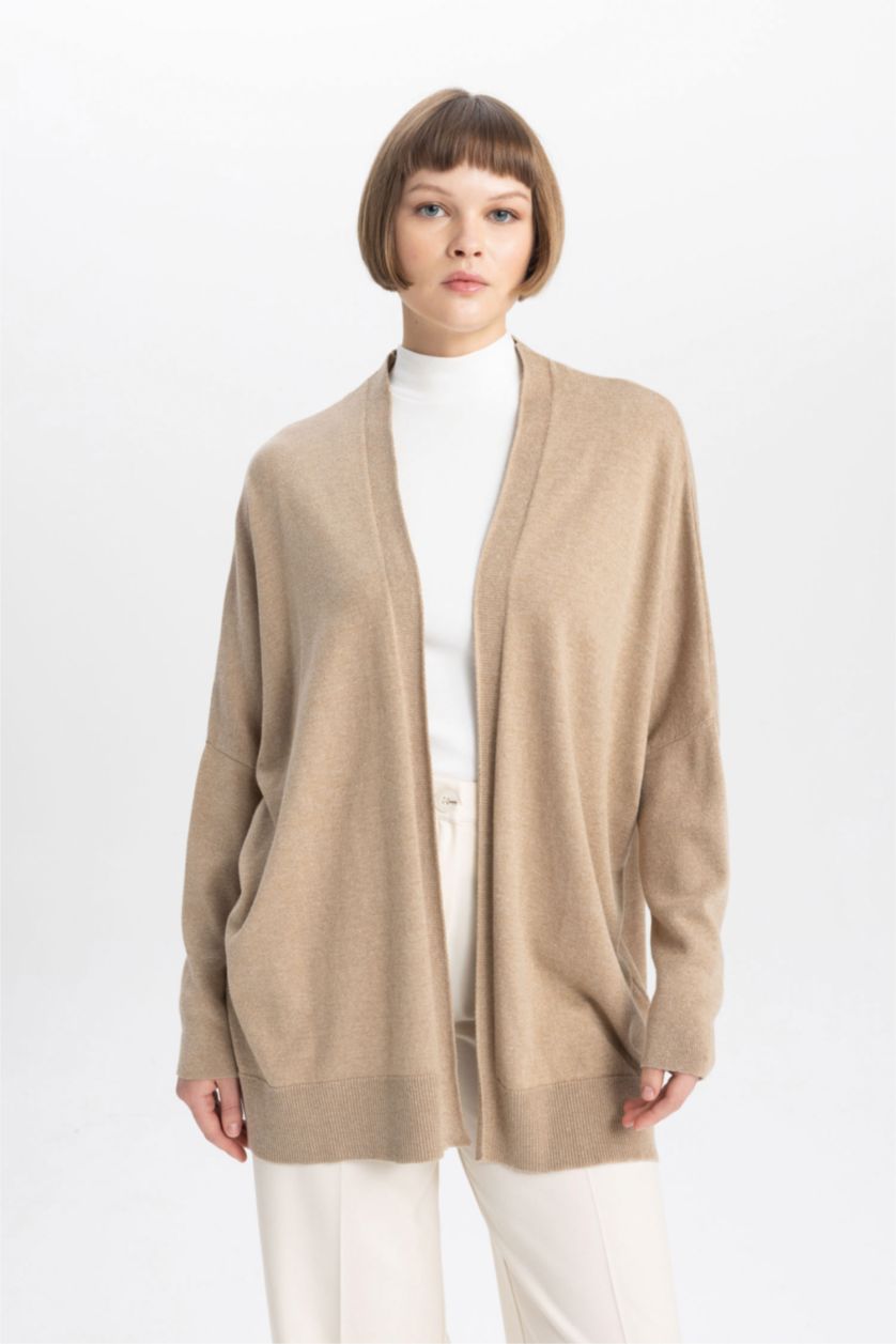 نساء بيج Regular Fit Cardigan