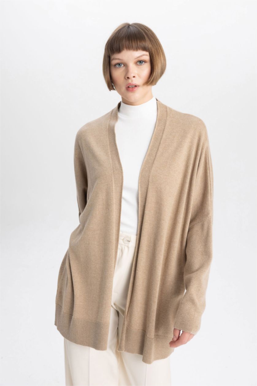نساء بيج Regular Fit Cardigan