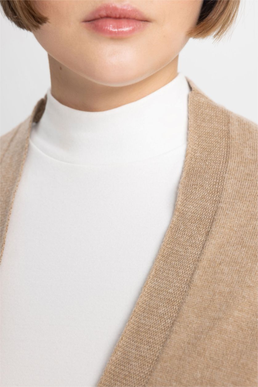 نساء بيج Regular Fit Cardigan