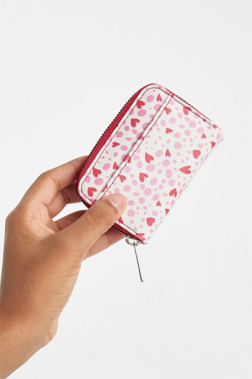 Kadın Karma Kadın Kalp Desenli Cüzdan