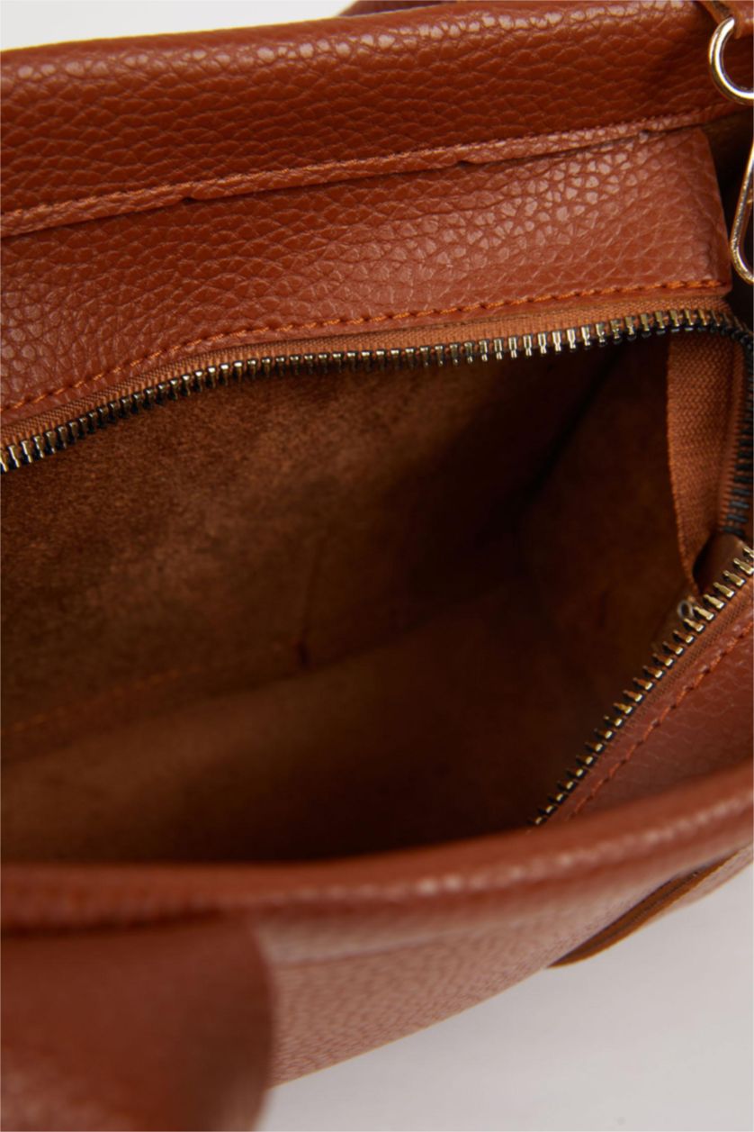 WOMAN Tan Faux Leather Hand Bag