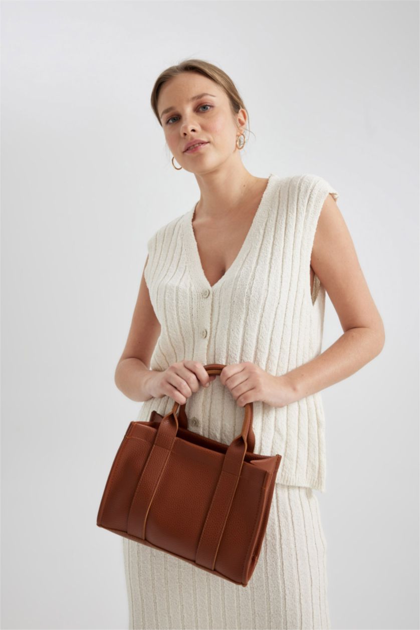 WOMAN Tan Faux Leather Hand Bag