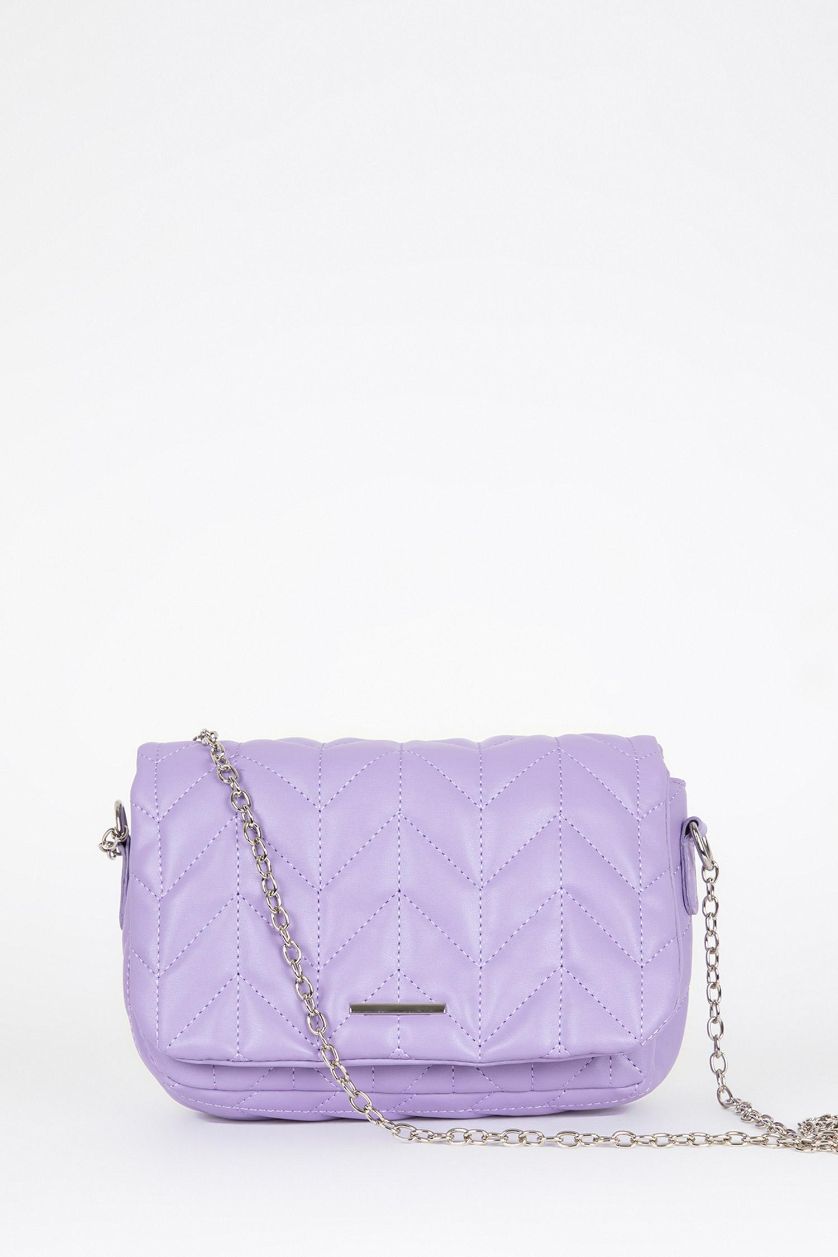 Kadın Lila Kadın Zımba Detaylı Suni Deri Çapraz Çanta