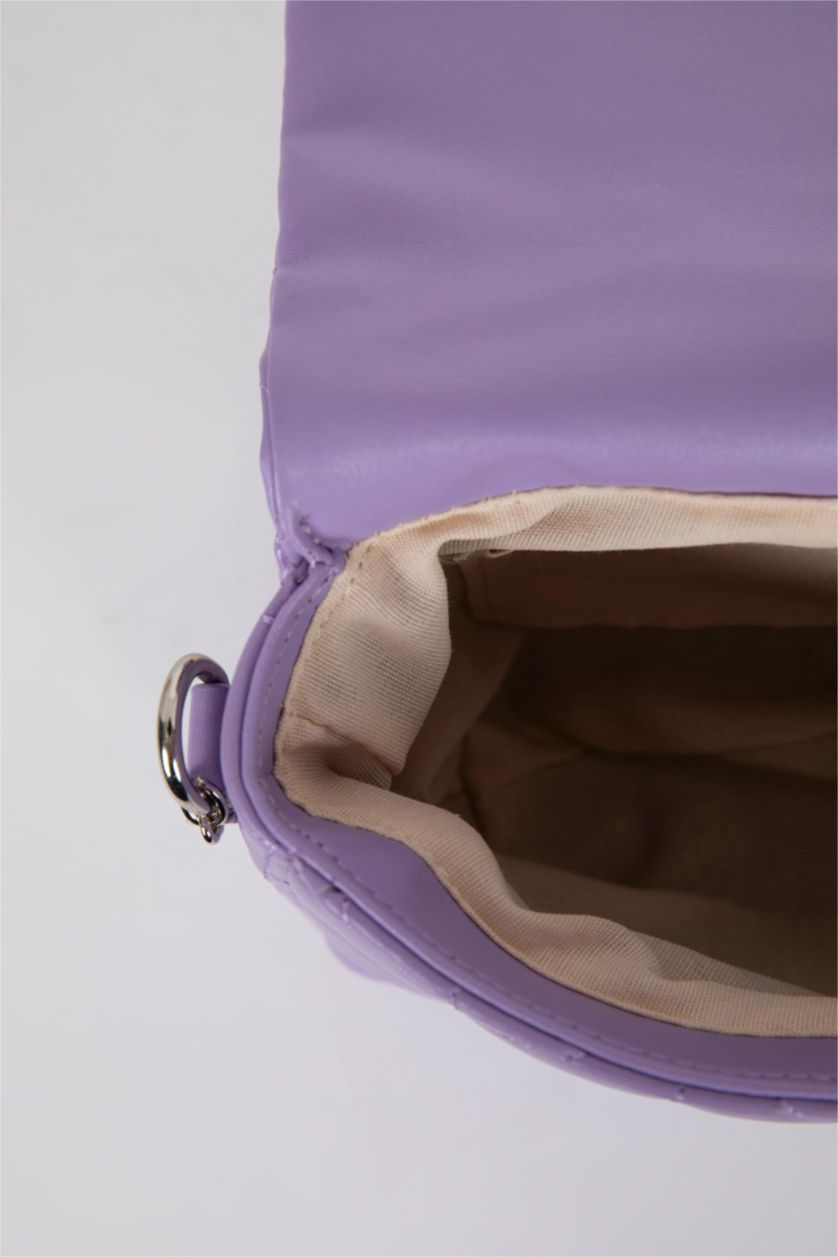 Kadın Lila Kadın Zımba Detaylı Suni Deri Çapraz Çanta