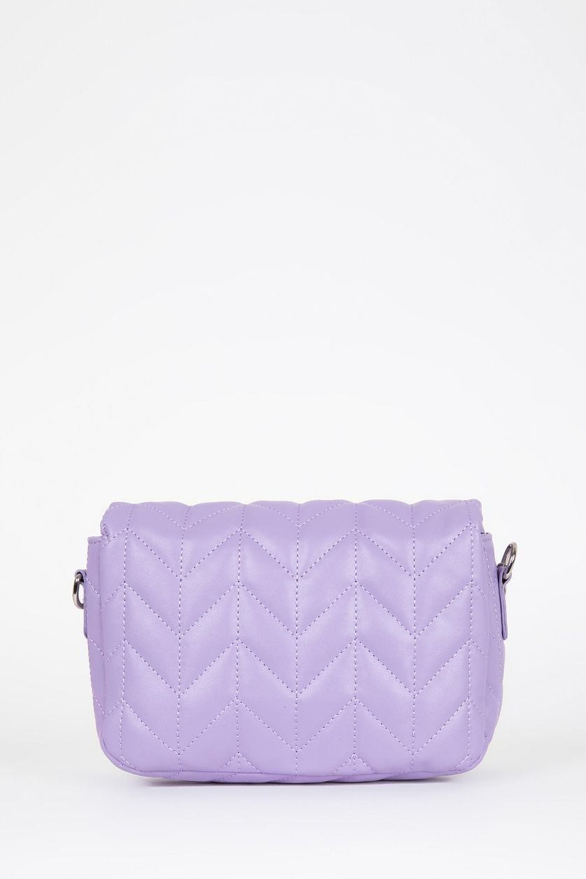 Kadın Lila Kadın Zımba Detaylı Suni Deri Çapraz Çanta