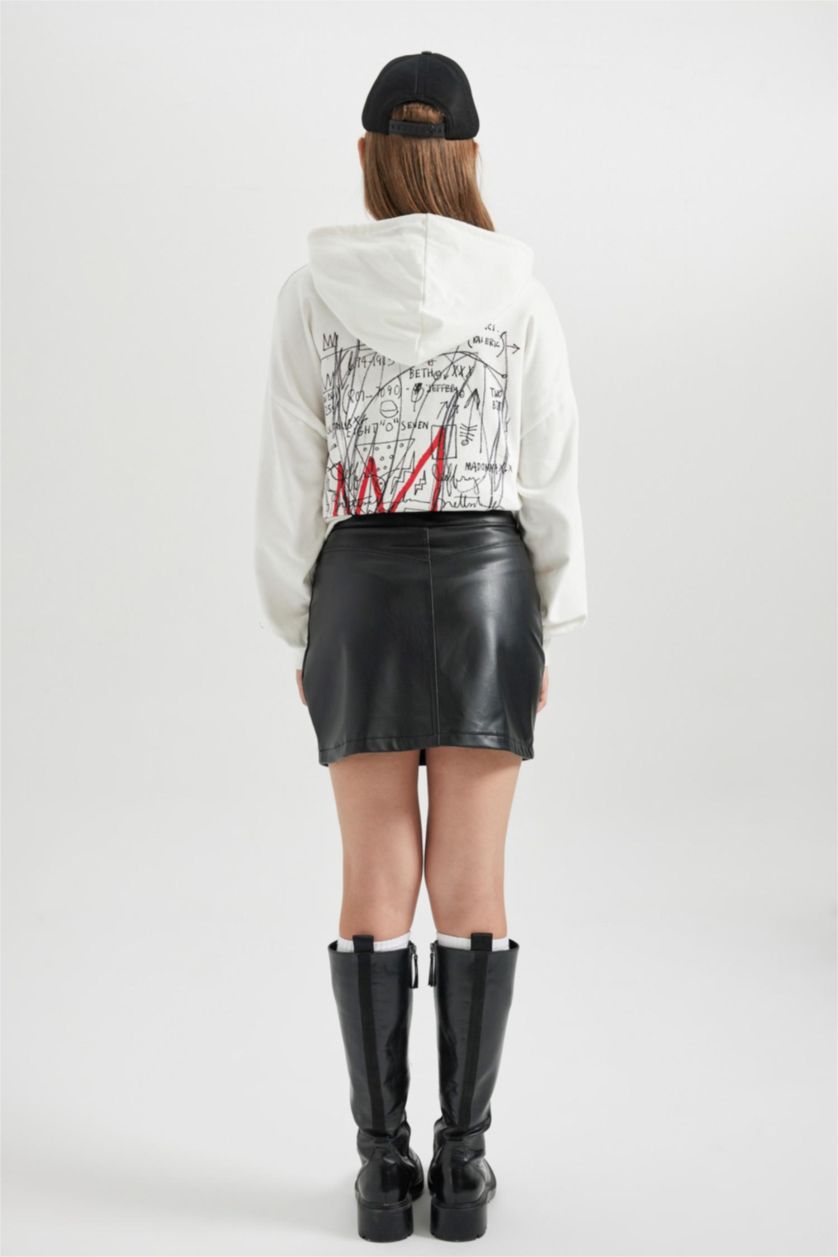 Kadın Siyah A Kesim Mini Etek