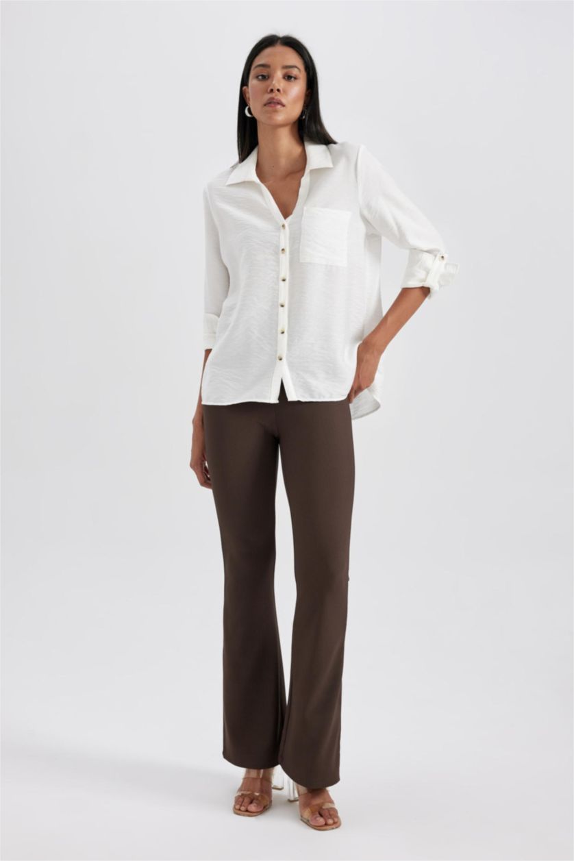 FEMME Marron Leggings à taille haute