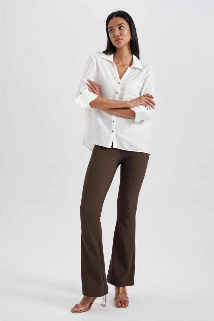 FEMME Marron Leggings à taille haute