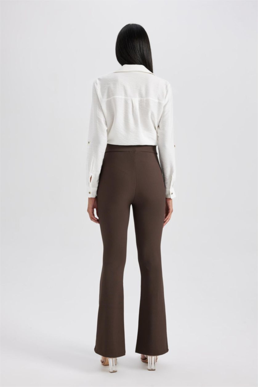 FEMME Marron Leggings à taille haute