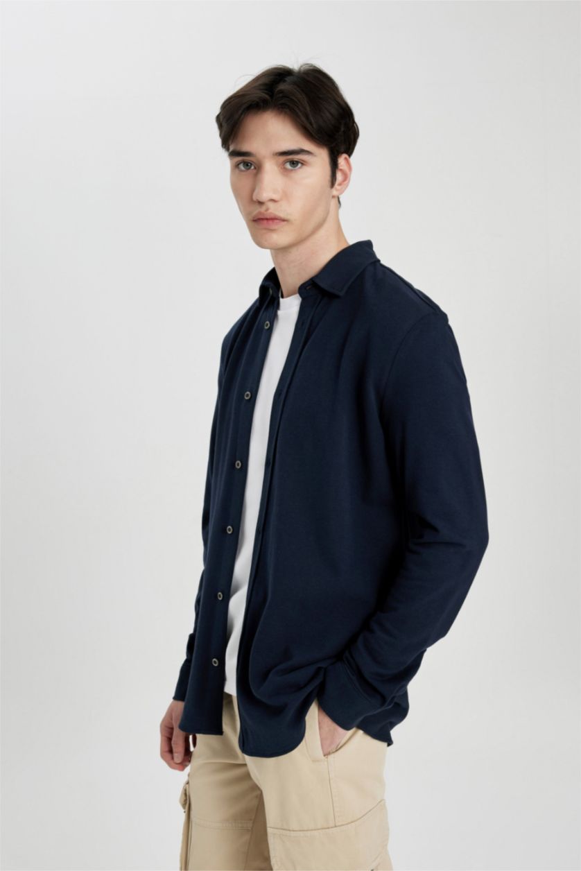 MAN NAVY Regular Fit Long Sleeve Shirt