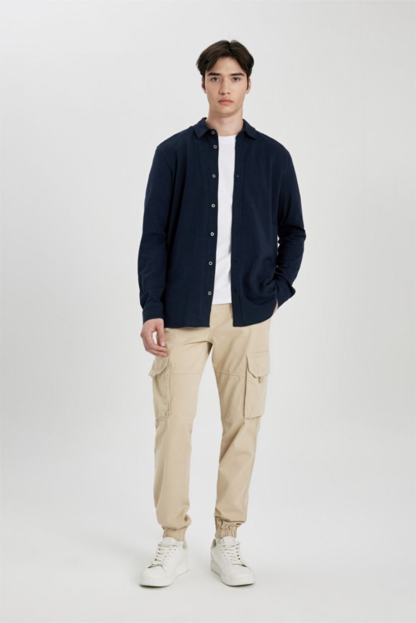 MAN NAVY Regular Fit Long Sleeve Shirt