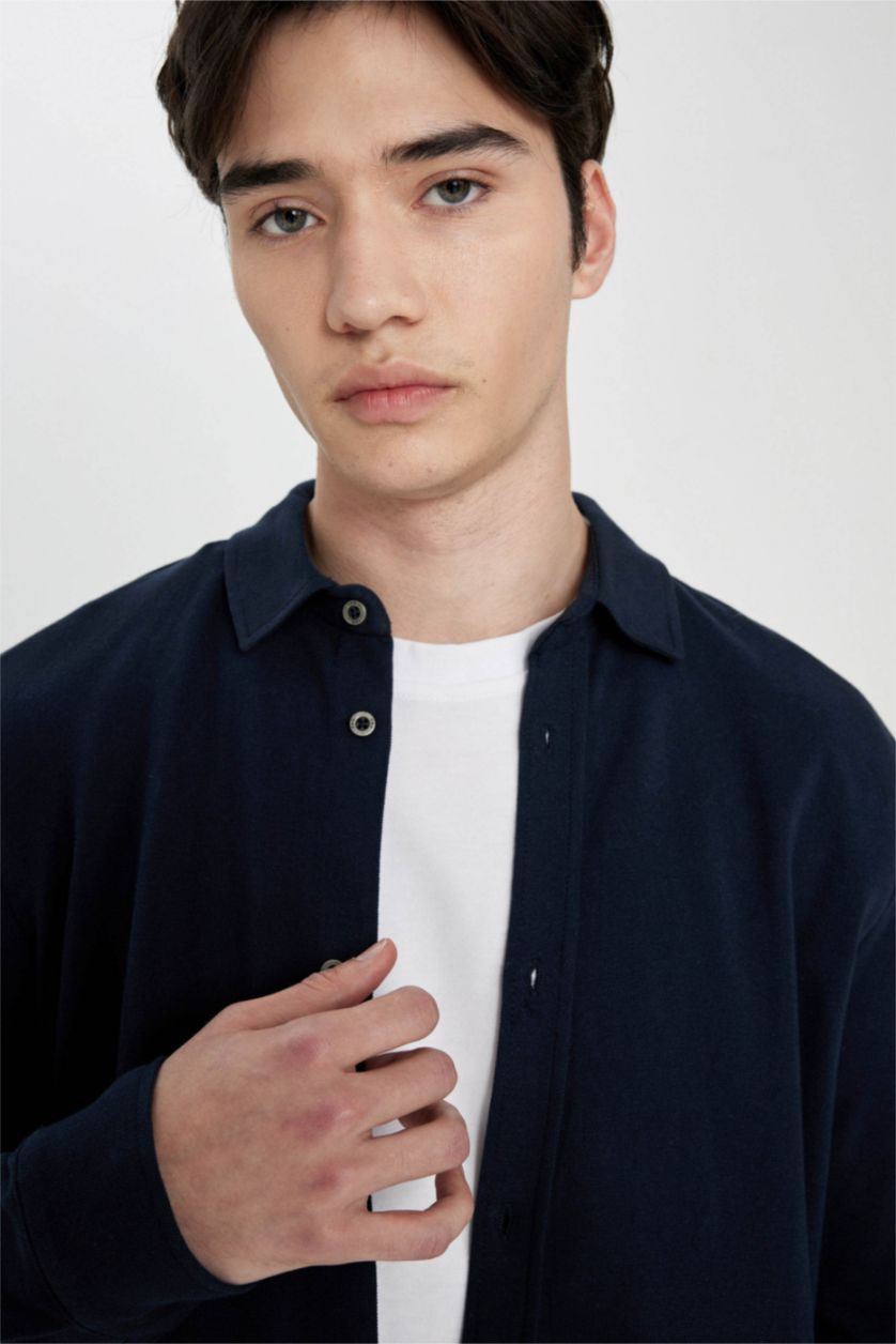 MAN NAVY Regular Fit Long Sleeve Shirt