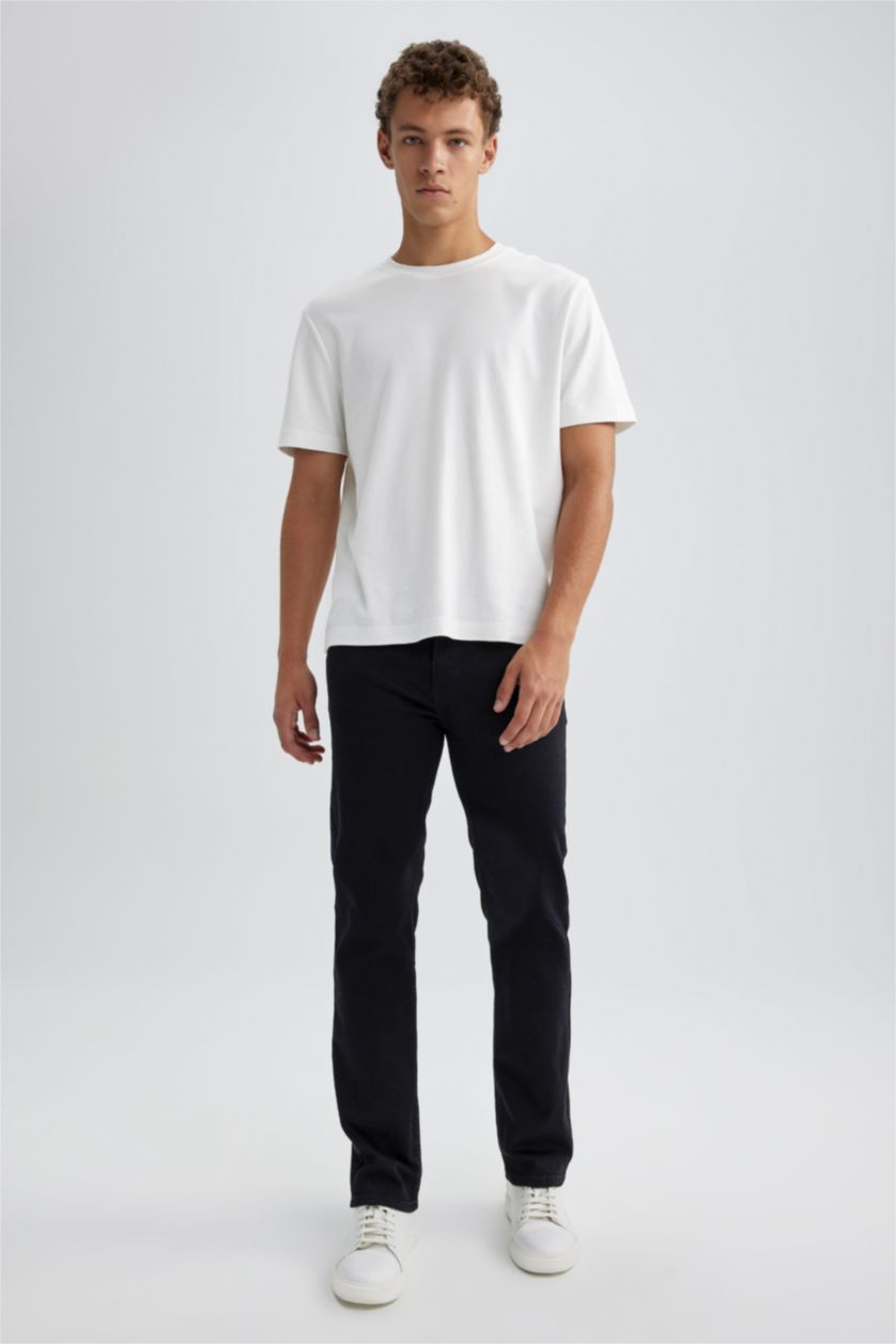 HOMME Noir Pantalon Jean SERGIO - Coupe régulière Ourlet régulier