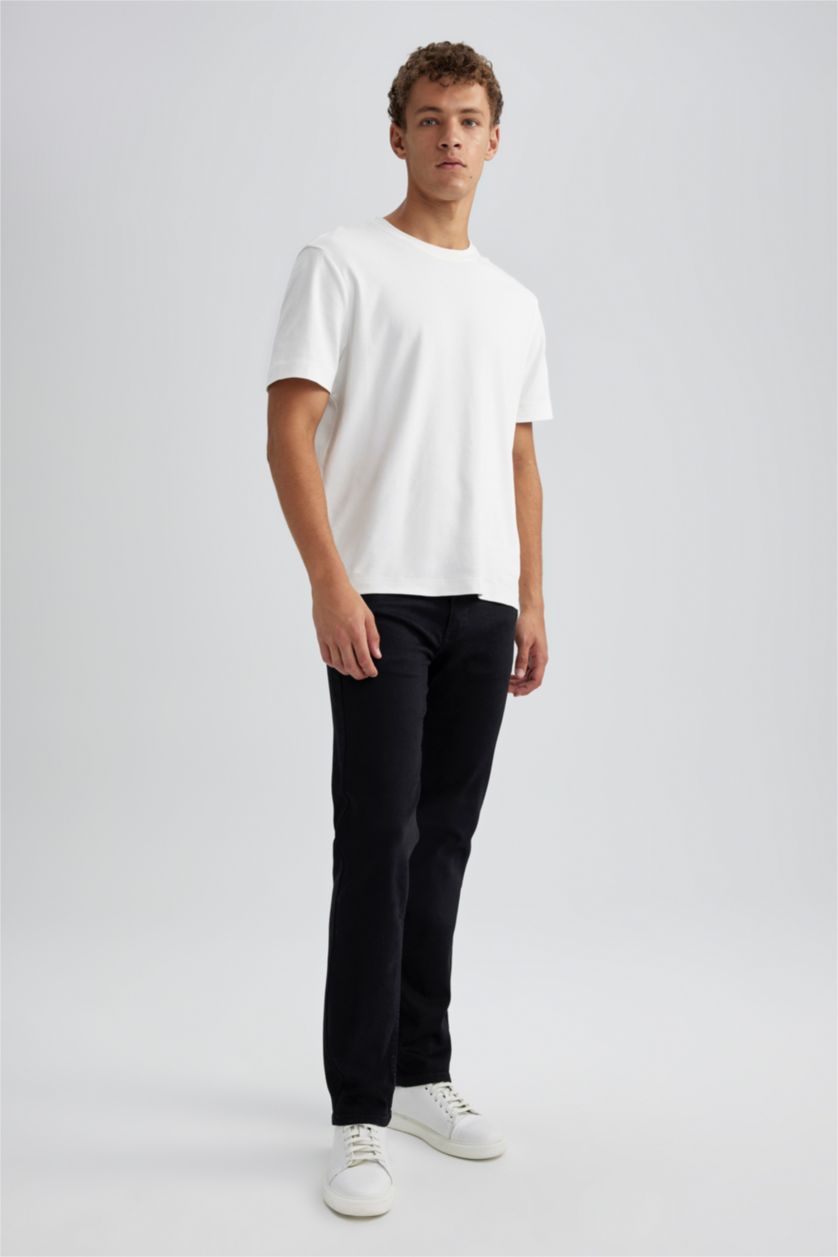 HOMME Noir Pantalon Jean SERGIO - Coupe régulière Ourlet régulier