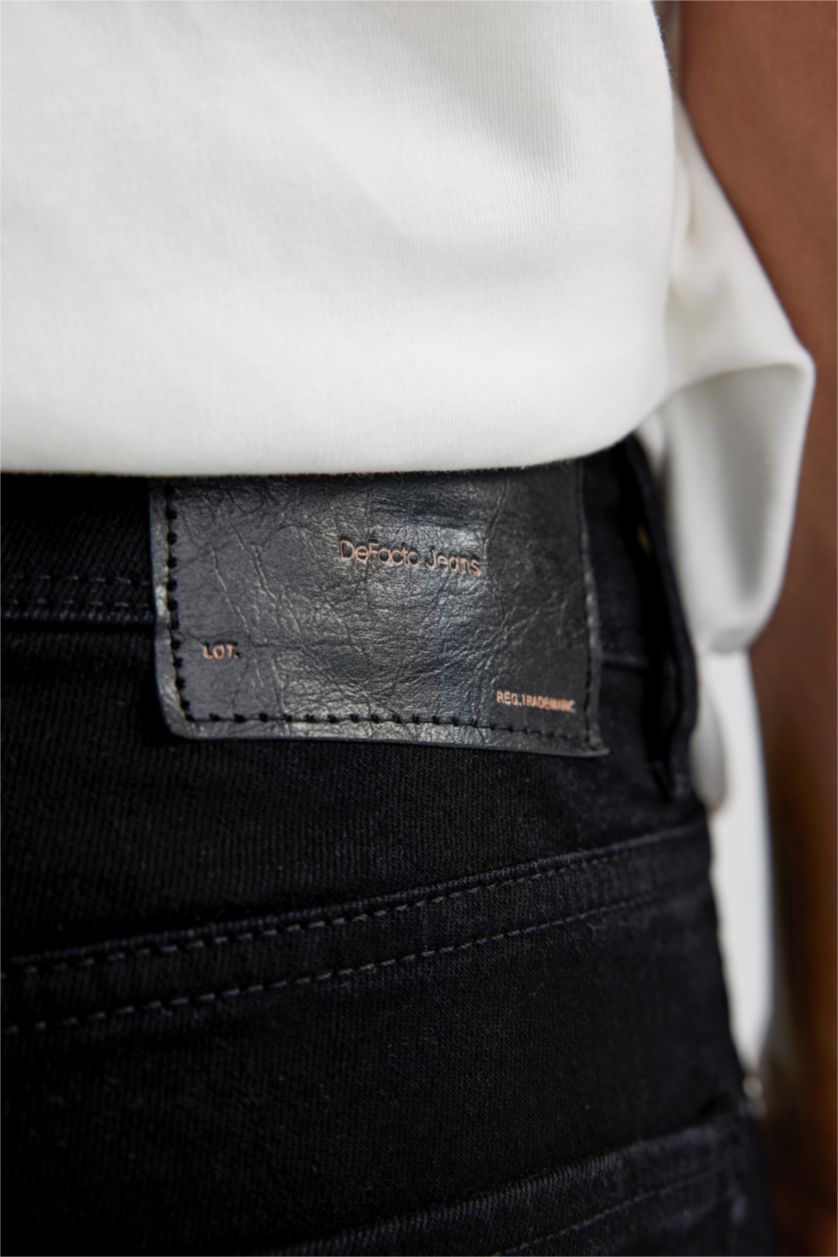 HOMME Noir Pantalon Jean SERGIO - Coupe régulière Ourlet régulier