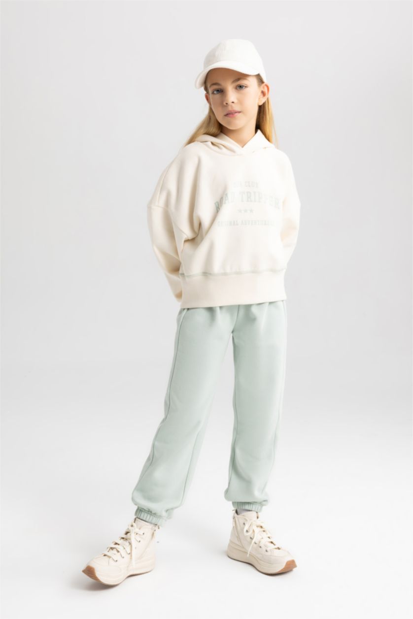 FILLES Écru Ensemble Sweat-Shirt à Capuche Et Pantalon Jogging Pour Fille - 2 Pièces