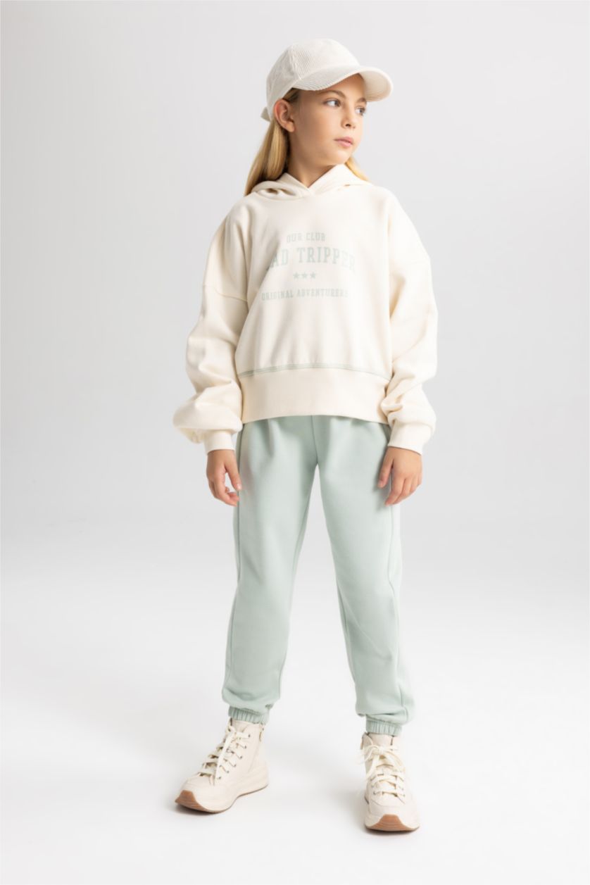 FILLES Écru Ensemble Sweat-Shirt à Capuche Et Pantalon Jogging Pour Fille - 2 Pièces