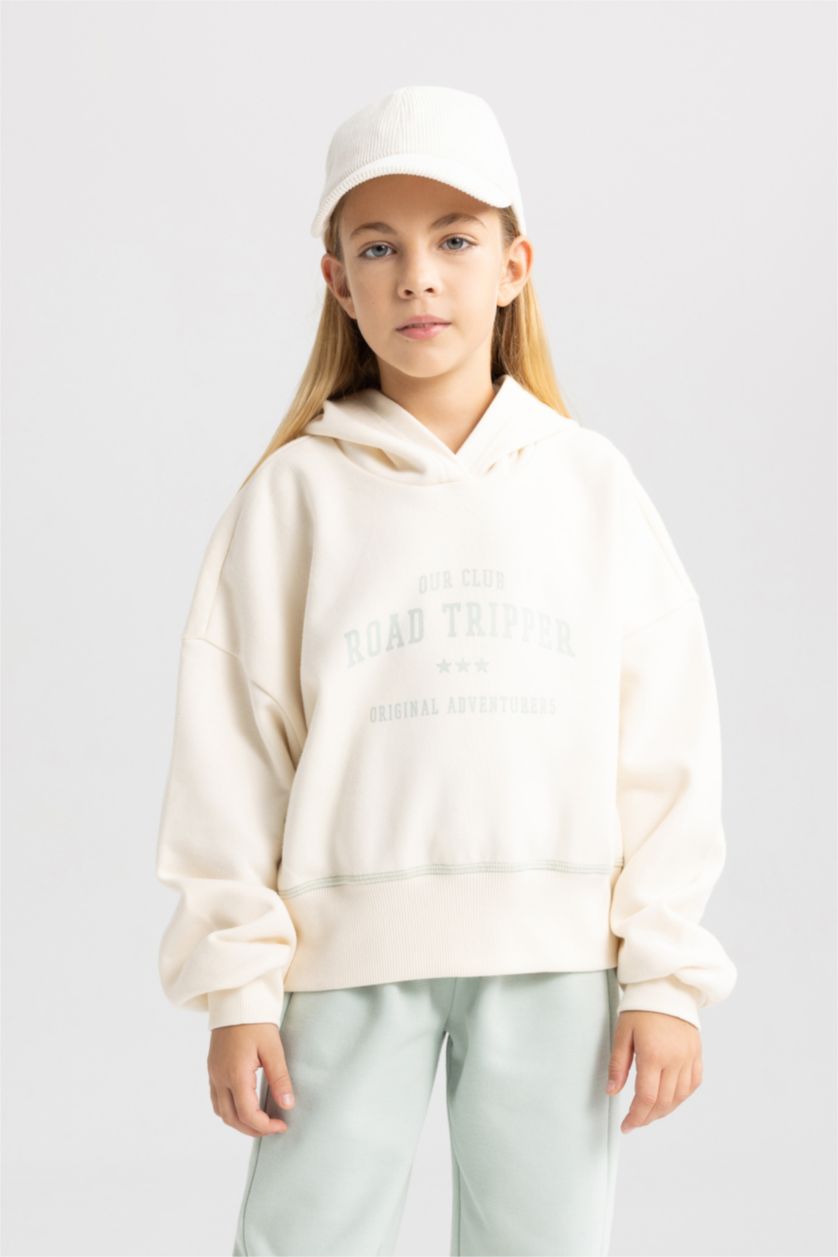 FILLES Écru Ensemble Sweat-Shirt à Capuche Et Pantalon Jogging Pour Fille - 2 Pièces