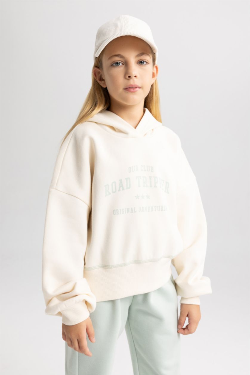 FILLES Écru Ensemble Sweat-Shirt à Capuche Et Pantalon Jogging Pour Fille - 2 Pièces