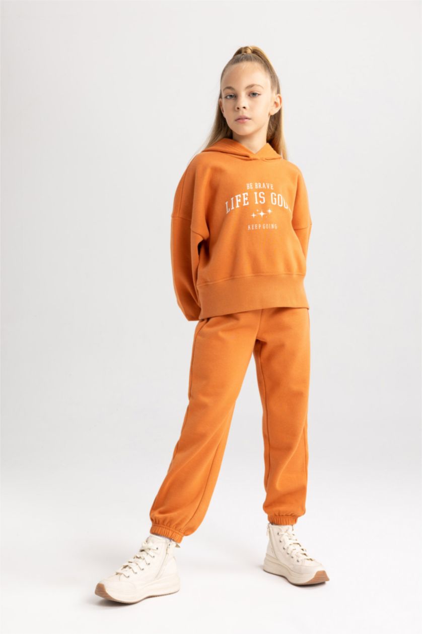 GIRLS & TEENS Orange 2 piece Jogger Standard Fit Set