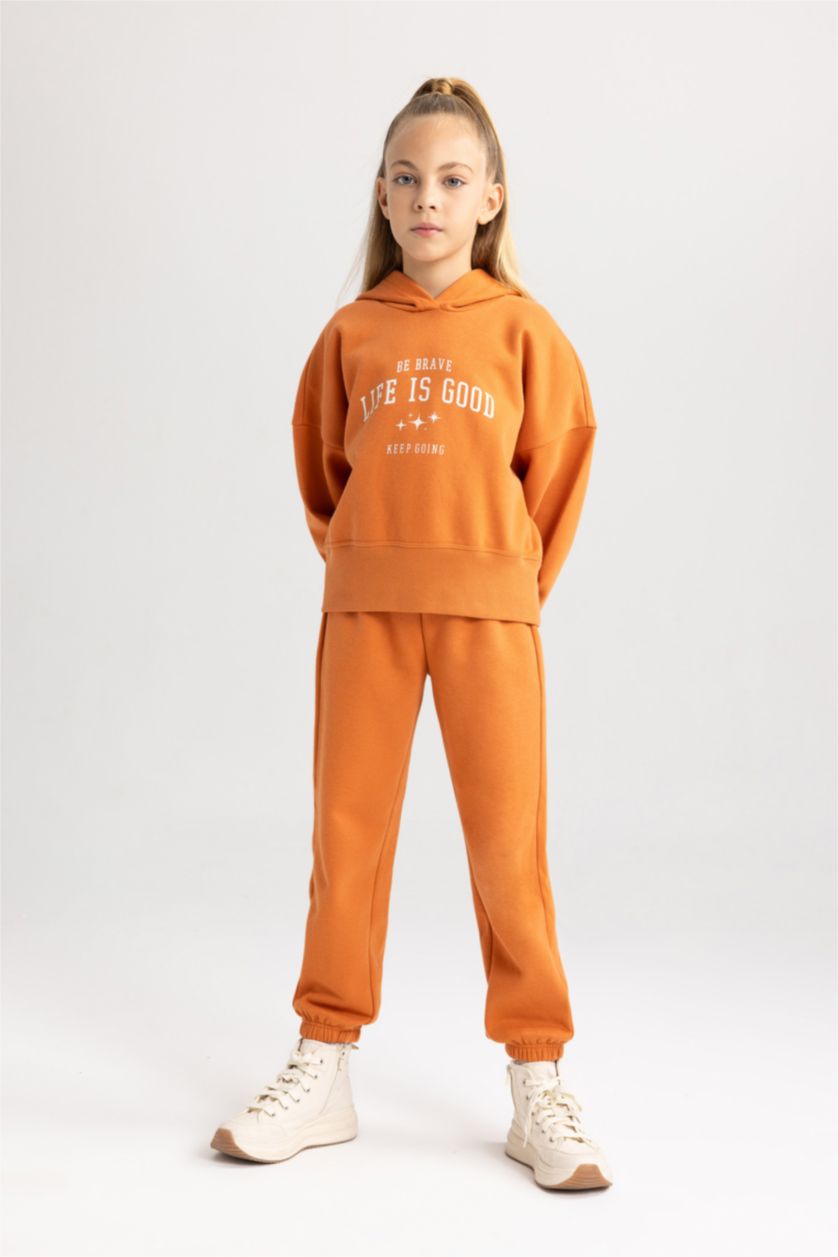 GIRLS & TEENS Orange 2 piece Jogger Standard Fit Set