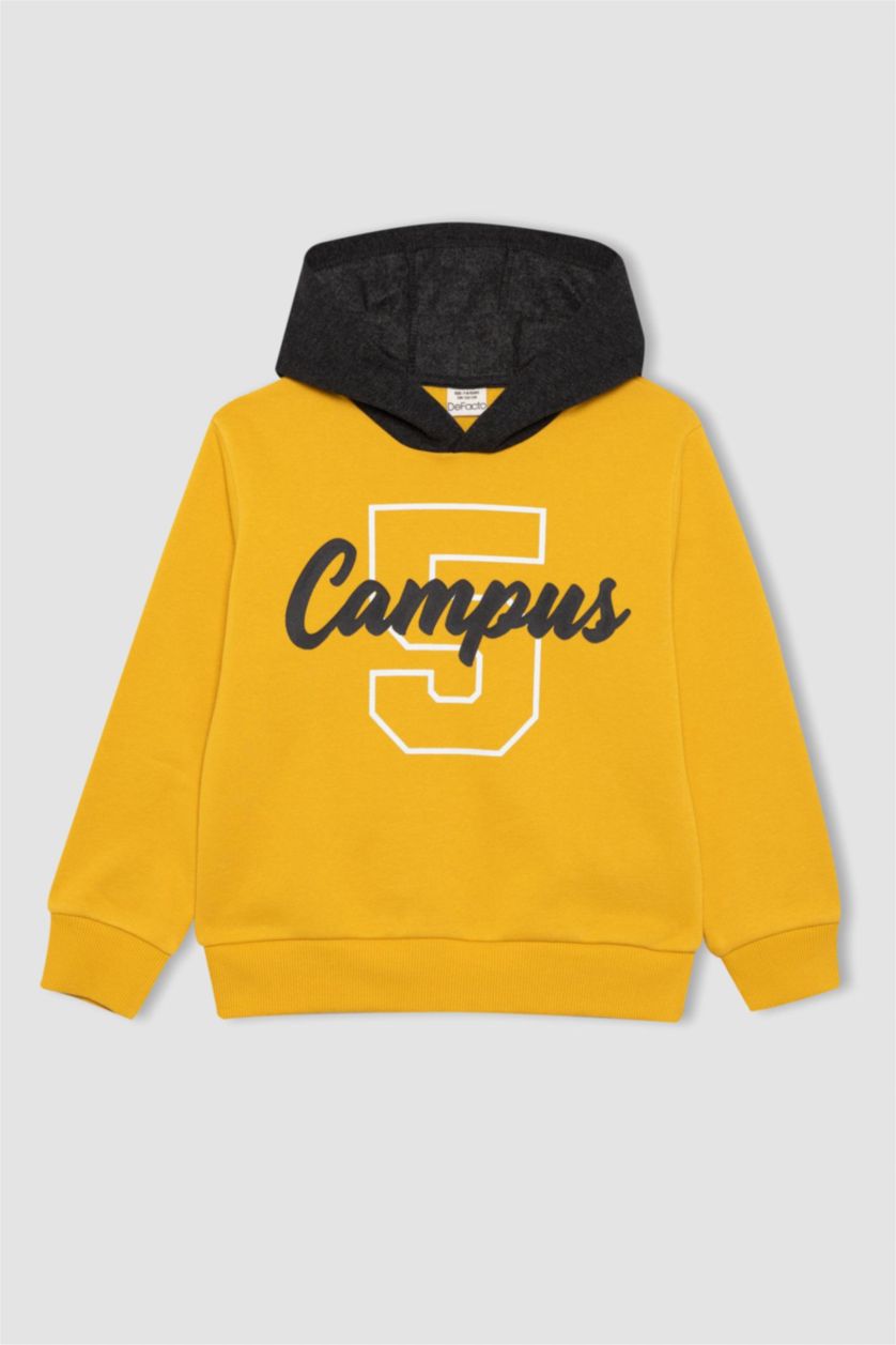 Boys & Teens Yellow Boy Hooded Sweatshirt Sweatpants 2 Piece Set